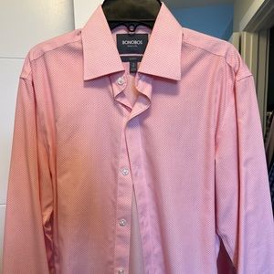 Bonobos pink dress shirt, wrinkle free, slim fit sz. 15, 33